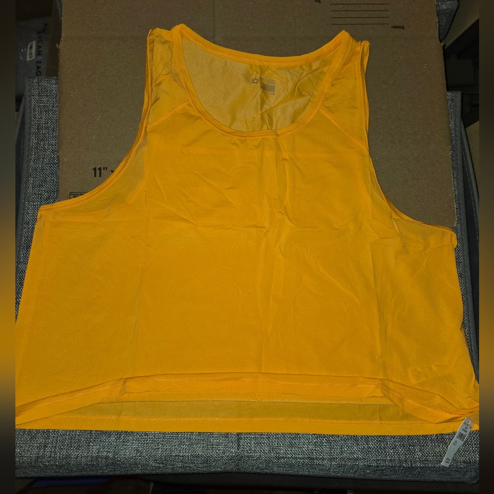 Offline By Aerie Sweat Sesh Cropped Tank - L - Petal Orange - NWT